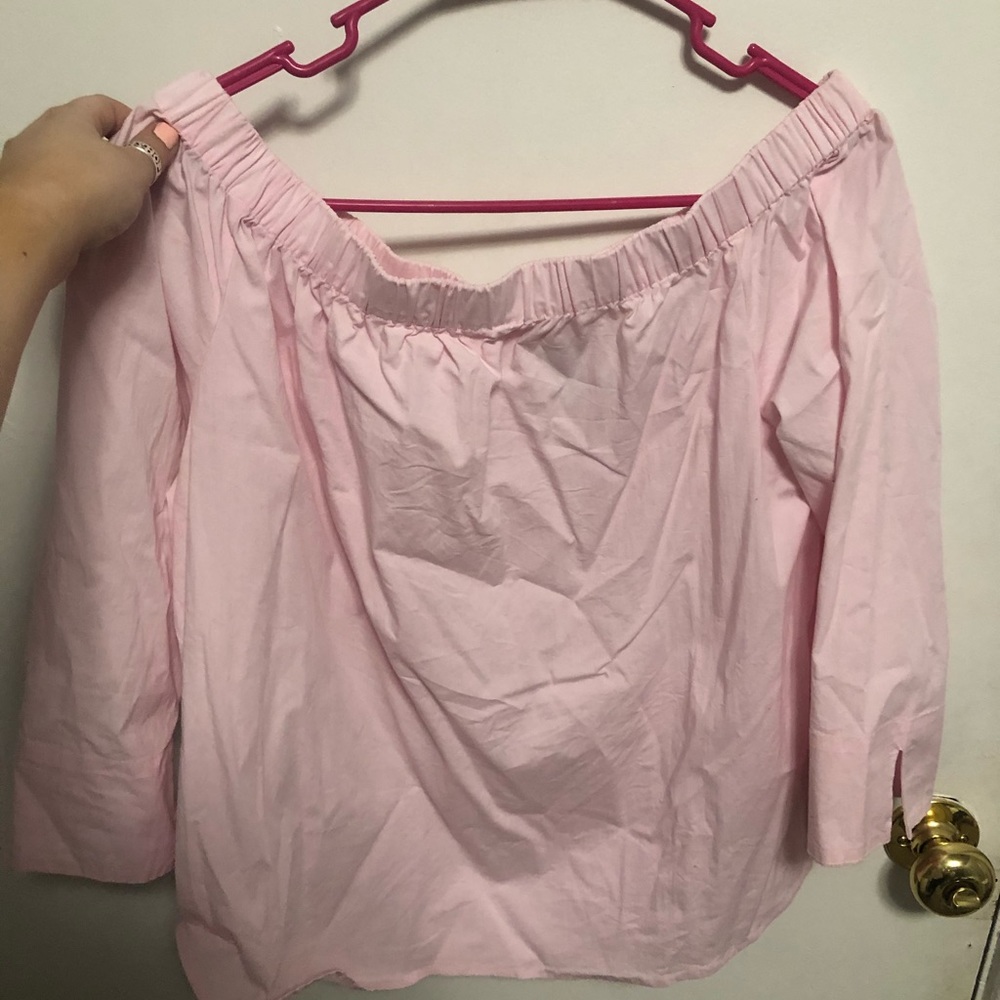 pink off the shoulder top